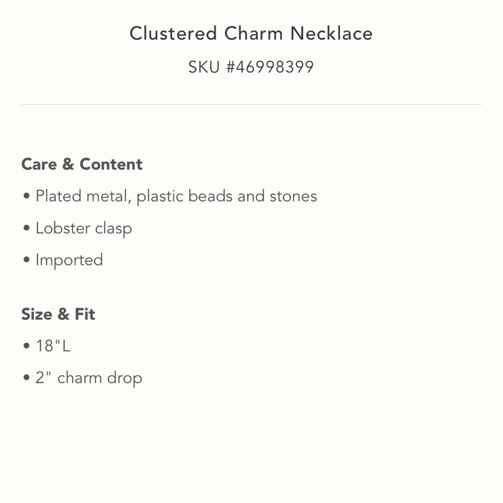 ANTHROPOLOGIE Clustered Charm Necklace - Picture 7 of 7